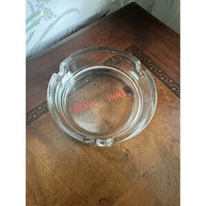 Ramada Inn 4"x1" Round Vintage Clear Glass Ashtray